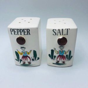 Vintage Square Ceramic S & P Shakers
